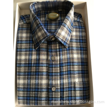 Flannel Cotton Plaid Fabric Business Shirt